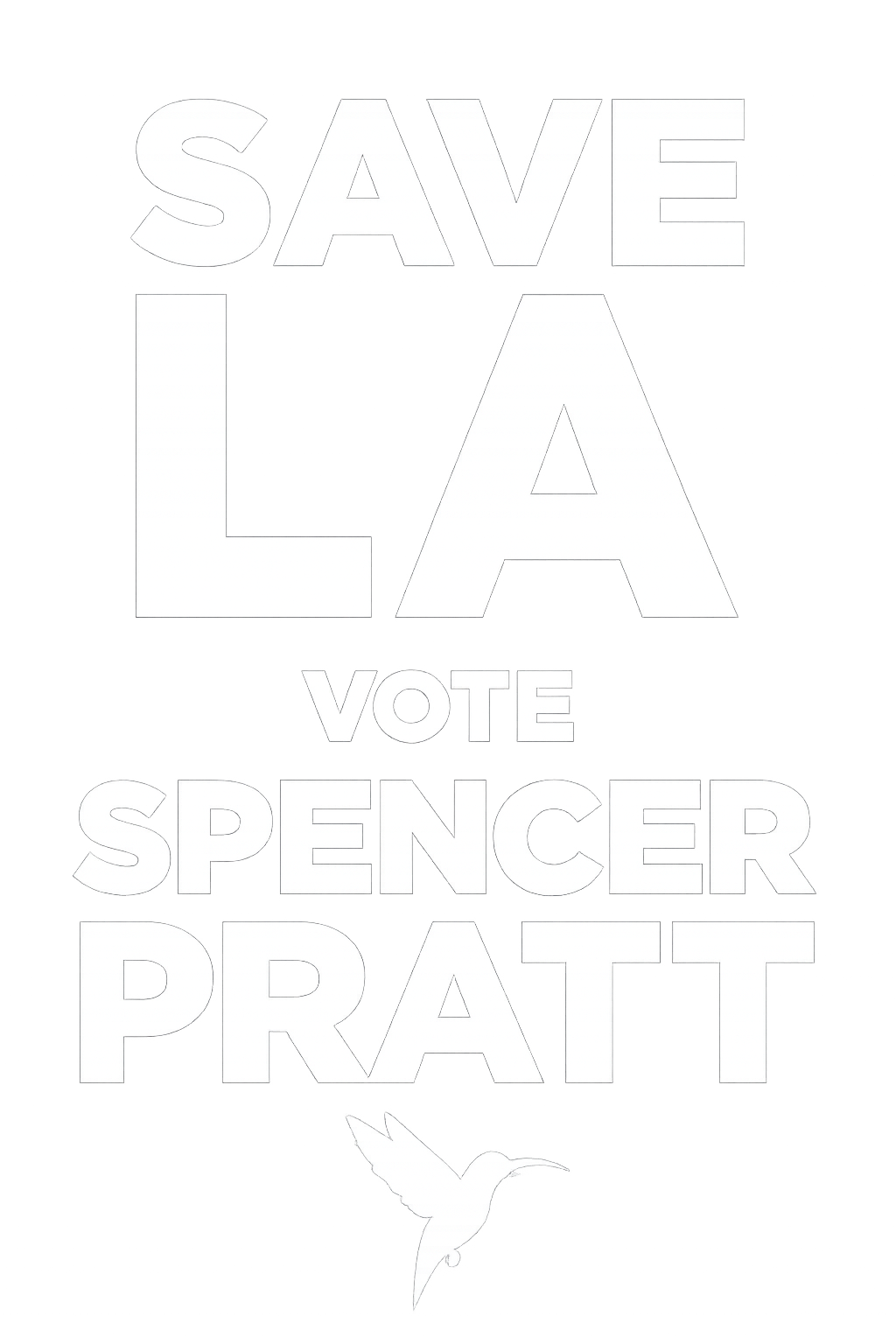 Save LA — White Outline